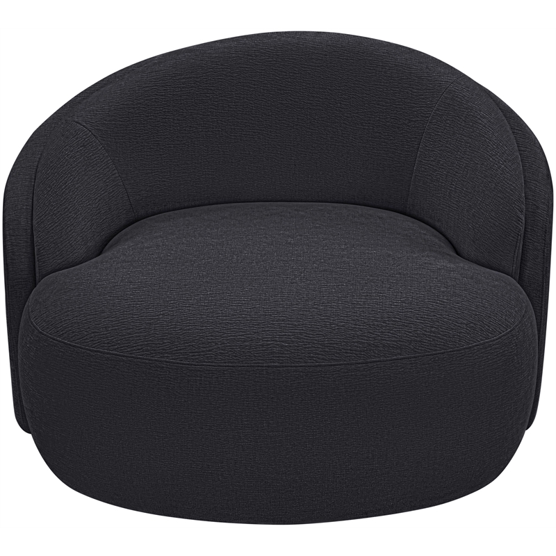Bowery Hill Contemporary Black Chenille Fabric Upholstered Chair