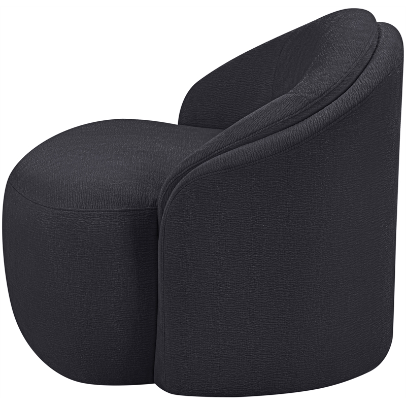 Bowery Hill Contemporary Black Chenille Fabric Upholstered Chair