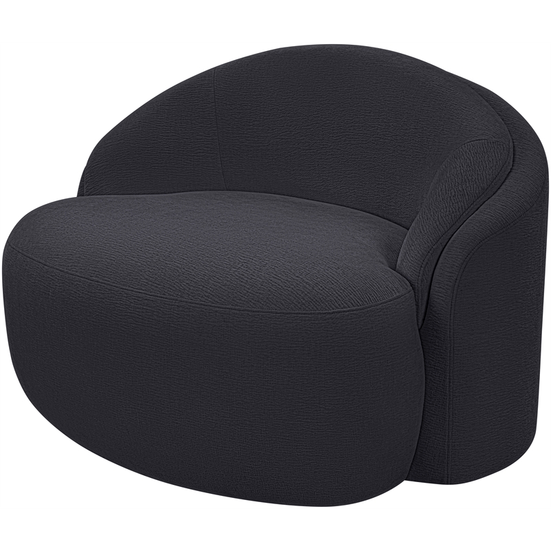 Bowery Hill Contemporary Black Chenille Fabric Upholstered Chair