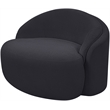 Bowery Hill Contemporary Black Chenille Fabric Upholstered Chair