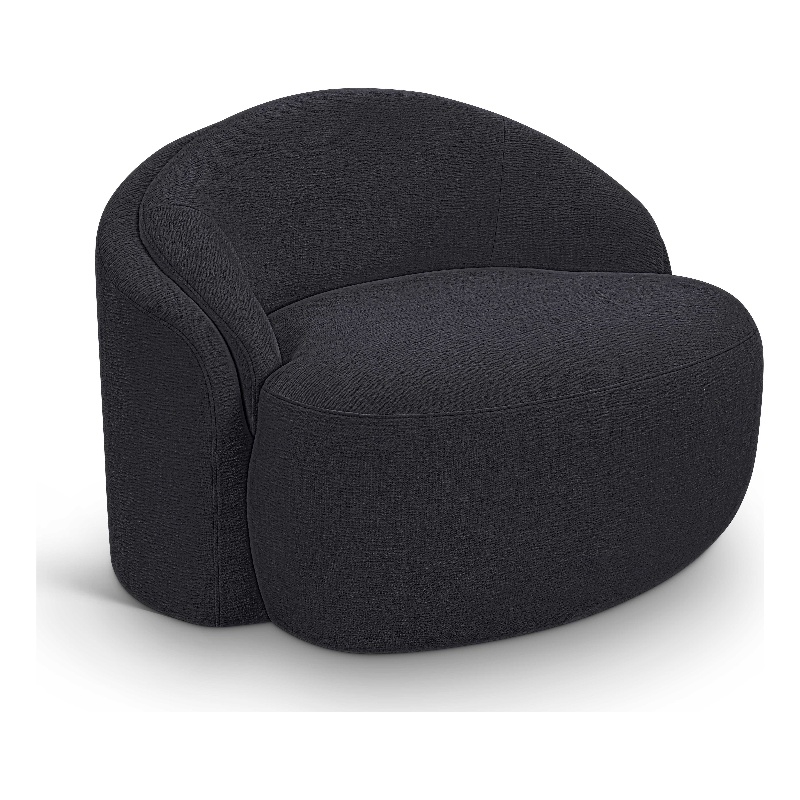 Bowery Hill Contemporary Black Chenille Fabric Upholstered Chair