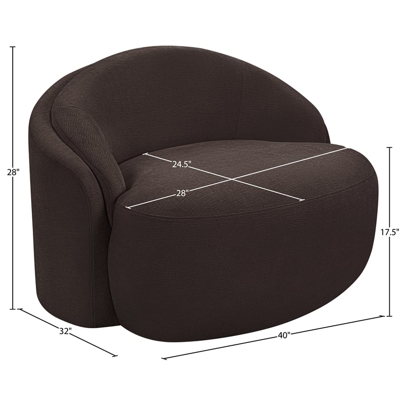 Bowery Hill Contemporary Brown Chenille Fabric Upholstered Chair