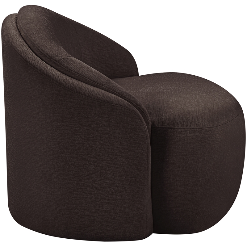 Bowery Hill Contemporary Brown Chenille Fabric Upholstered Chair