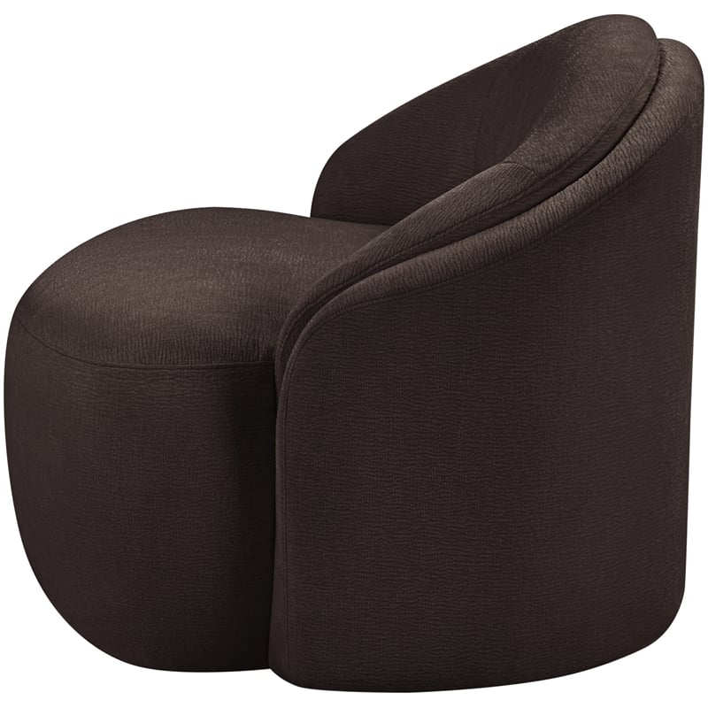 Bowery Hill Contemporary Brown Chenille Fabric Upholstered Chair