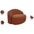 Bowery Hill Contemporary Cognac Chenille Fabric Upholstered Chair