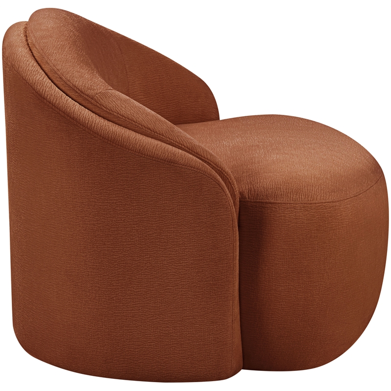 Bowery Hill Contemporary Cognac Chenille Fabric Upholstered Chair