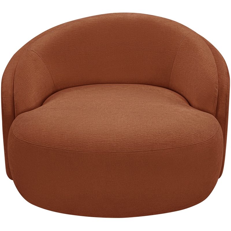 Bowery Hill Contemporary Cognac Chenille Fabric Upholstered Chair