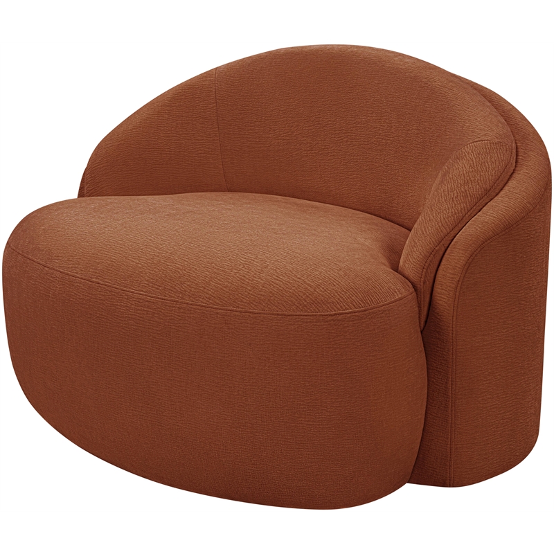 Bowery Hill Contemporary Cognac Chenille Fabric Upholstered Chair