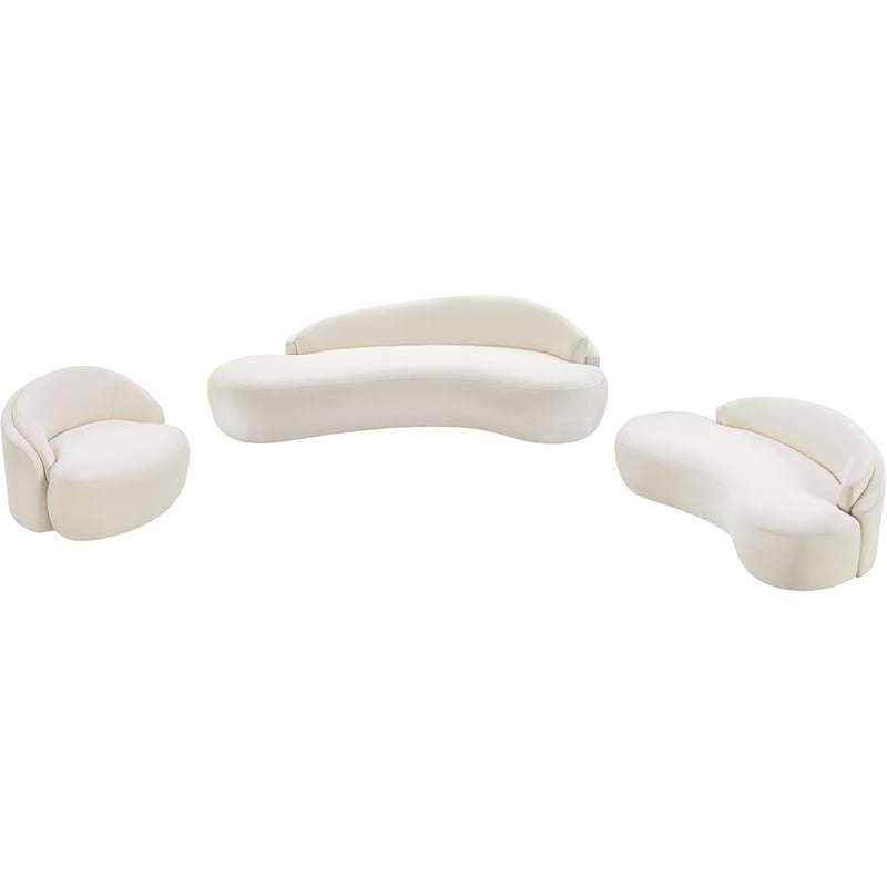 Bowery Hill Contemporary Cream Chenille Fabric Upholstered Chair