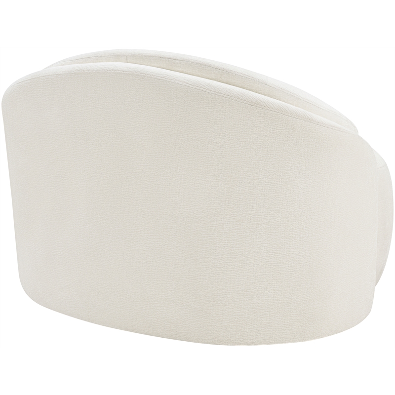 Bowery Hill Contemporary Cream Chenille Fabric Upholstered Chair