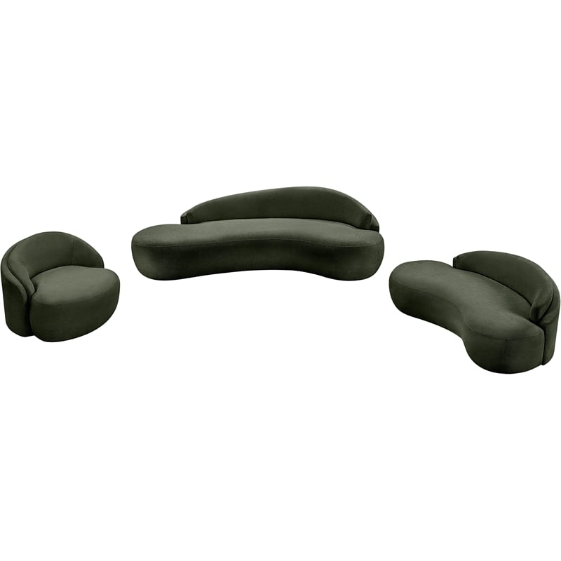 Bowery Hill Contemporary Green Chenille Fabric Upholstered Chair