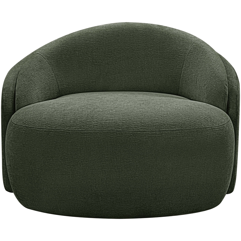 Bowery Hill Contemporary Green Chenille Fabric Upholstered Chair