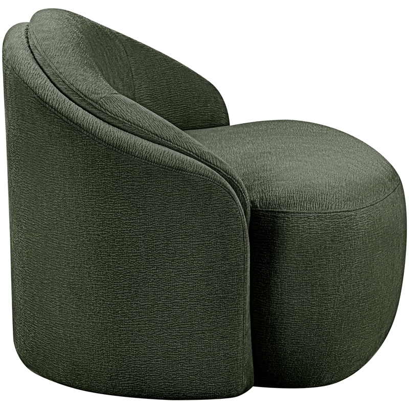 Bowery Hill Contemporary Green Chenille Fabric Upholstered Chair