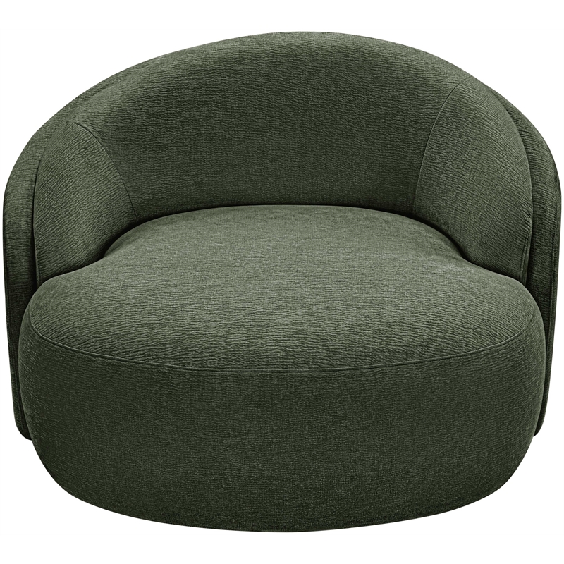 Bowery Hill Contemporary Green Chenille Fabric Upholstered Chair