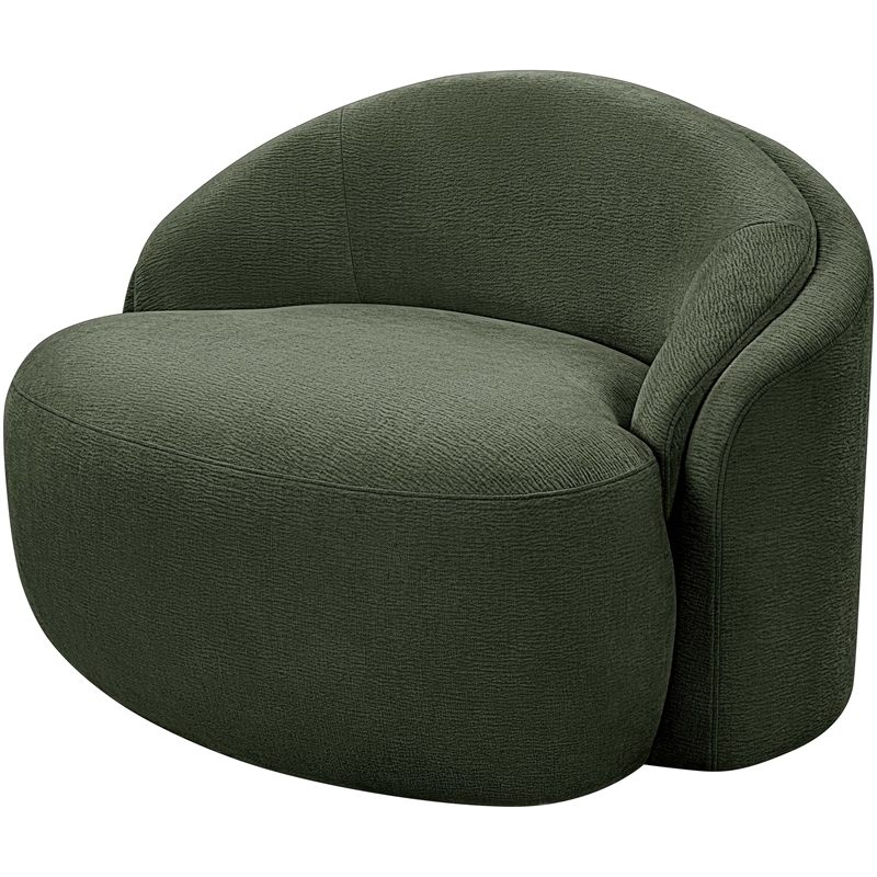 Bowery Hill Contemporary Green Chenille Fabric Upholstered Chair