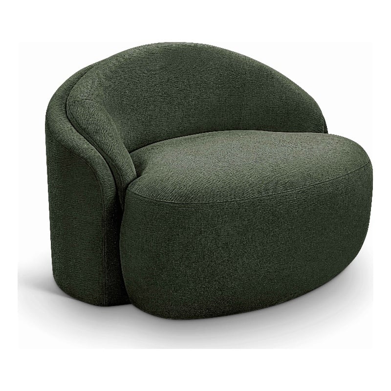 Bowery Hill Contemporary Green Chenille Fabric Upholstered Chair