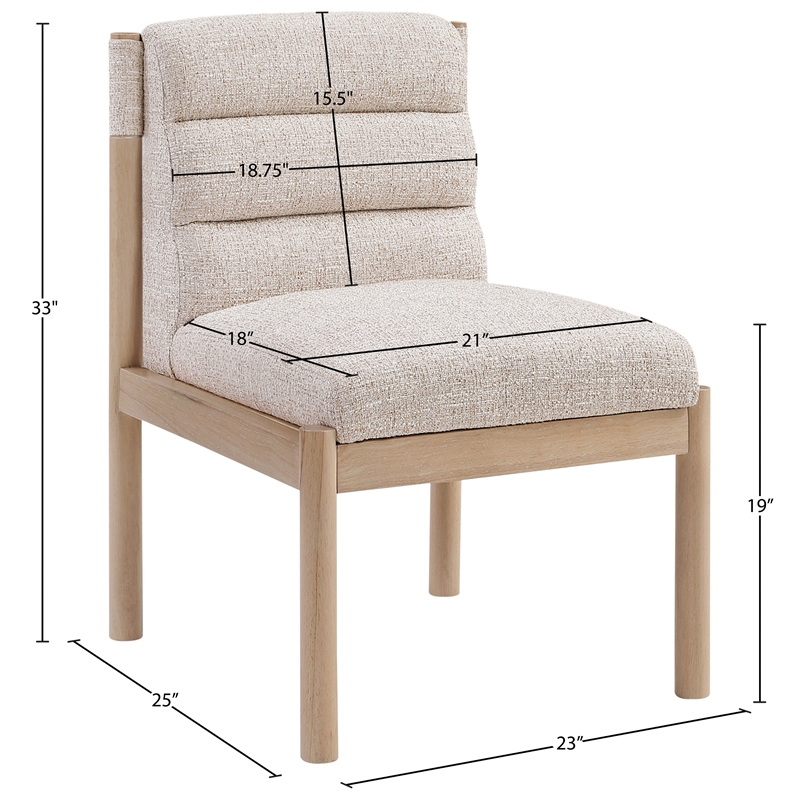 Bowery Hill Contemporary Beige Linen Textured Fabric Dining Chair (Set of 2)