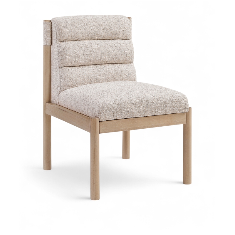 Bowery Hill Contemporary Beige Linen Textured Fabric Dining Chair (Set of 2)