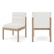 Bowery Hill Contemporary Cream Linen Textured Fabric Dining Chair (Set of 2)
