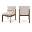Bowery Hill Contemporary Beige Linen Textured Fabric Dining Chair (Set of 2)
