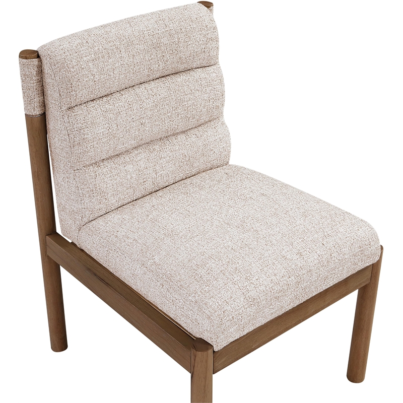 Bowery Hill Contemporary Beige Linen Textured Fabric Dining Chair (Set of 2)