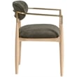 Bowery Hill Contemporary Brown Performance Fabric Dining Arm Chair (Set of 2)