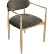 Bowery Hill Contemporary Brown Performance Fabric Dining Arm Chair (Set of 2)