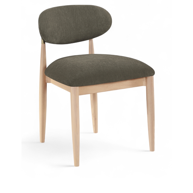 Bowery Hill Contemporary Brown Performance Fabric Dining Side Chair (Set of 2)
