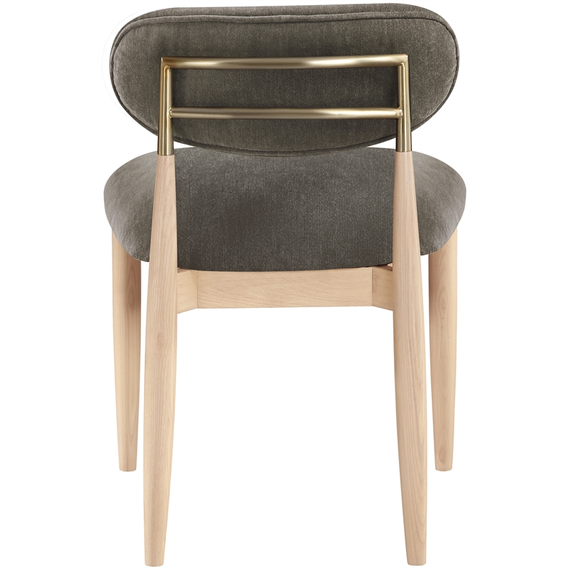 Bowery Hill Contemporary Brown Performance Fabric Dining Side Chair (Set of 2)