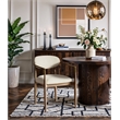 Bowery Hill Contemporary Cream Performance Fabric Dining Arm Chair (Set of 2)