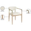 Bowery Hill Contemporary Cream Performance Fabric Dining Arm Chair (Set of 2)