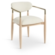 Bowery Hill Contemporary Cream Performance Fabric Dining Arm Chair (Set of 2)