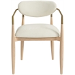 Bowery Hill Contemporary Cream Performance Fabric Dining Arm Chair (Set of 2)