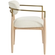 Bowery Hill Contemporary Cream Performance Fabric Dining Arm Chair (Set of 2)