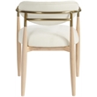 Bowery Hill Contemporary Cream Performance Fabric Dining Arm Chair (Set of 2)