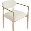 Bowery Hill Contemporary Cream Performance Fabric Dining Arm Chair (Set of 2)