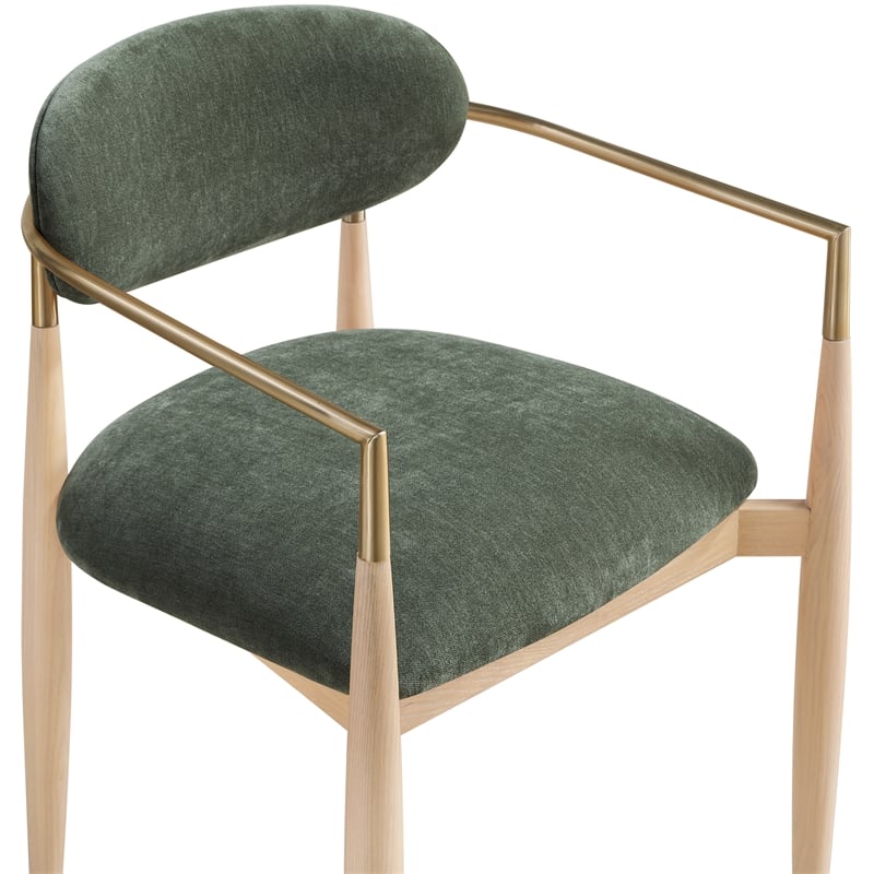 Bowery Hill Contemporary Olive Performance Fabric Dining Arm Chair (Set of 2)