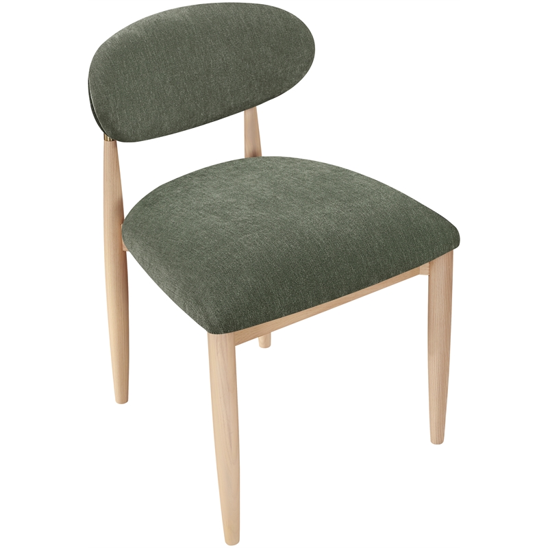 Bowery Hill Contemporary Olive Performance Fabric Dining Side Chair (Set of 2)