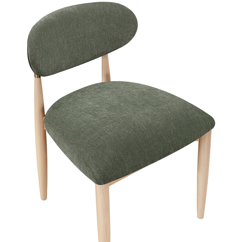 Bowery Hill Contemporary Olive Performance Fabric Dining Side Chair (Set of 2)