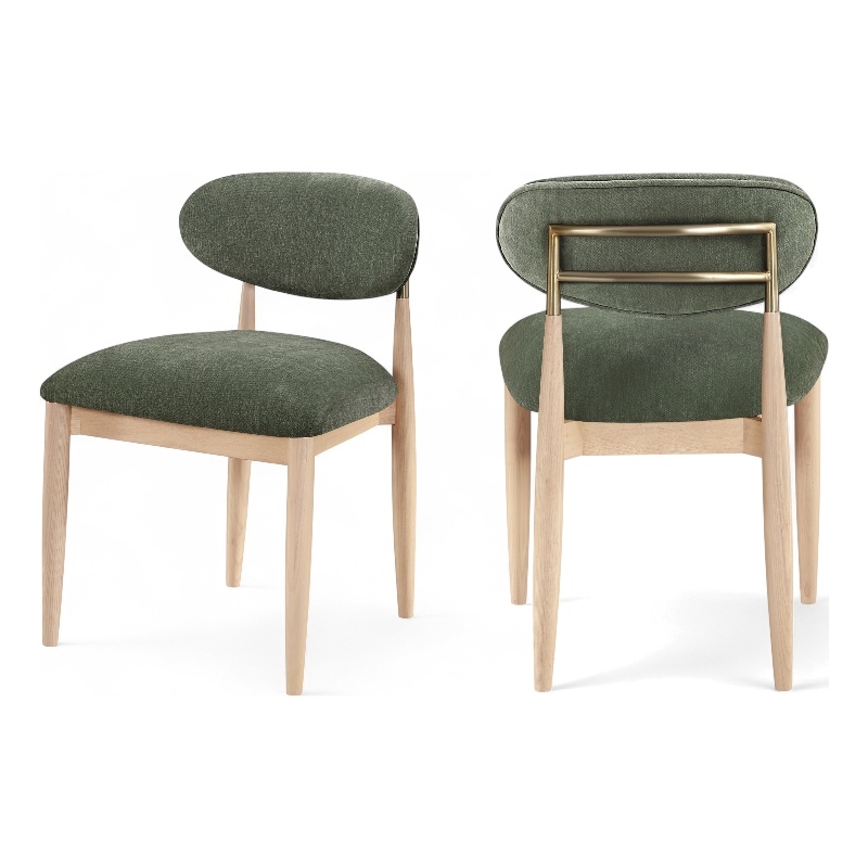 Bowery Hill Contemporary Olive Performance Fabric Dining Side Chair (Set of 2)
