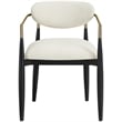 Bowery Hill Contemporary Beige Performance Fabric Dining Arm Chair (Set of 2)