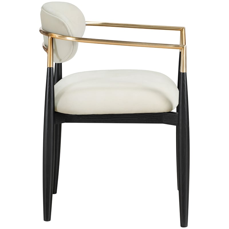 Bowery Hill Contemporary Beige Performance Fabric Dining Arm Chair (Set of 2)