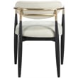 Bowery Hill Contemporary Beige Performance Fabric Dining Arm Chair (Set of 2)