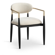 Bowery Hill Contemporary Cream Performance Fabric Dining Arm Chair (Set of 2)