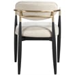 Bowery Hill Contemporary Cream Performance Fabric Dining Arm Chair (Set of 2)