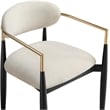 Bowery Hill Contemporary Cream Performance Fabric Dining Arm Chair (Set of 2)