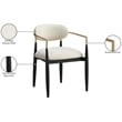 Bowery Hill Contemporary Cream Performance Fabric Dining Arm Chair (Set of 2)