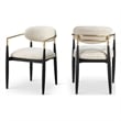 Bowery Hill Contemporary Cream Performance Fabric Dining Arm Chair (Set of 2)