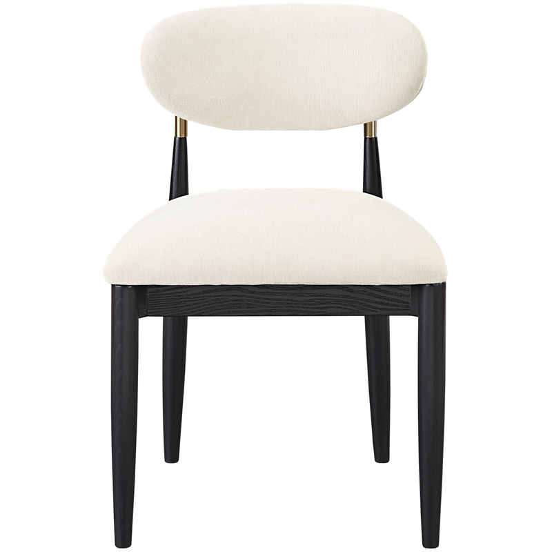 Bowery Hill Contemporary Cream Performance Fabric Dining Side Chair (Set of 2)