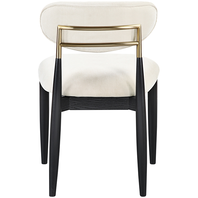 Bowery Hill Contemporary Cream Performance Fabric Dining Side Chair (Set of 2)